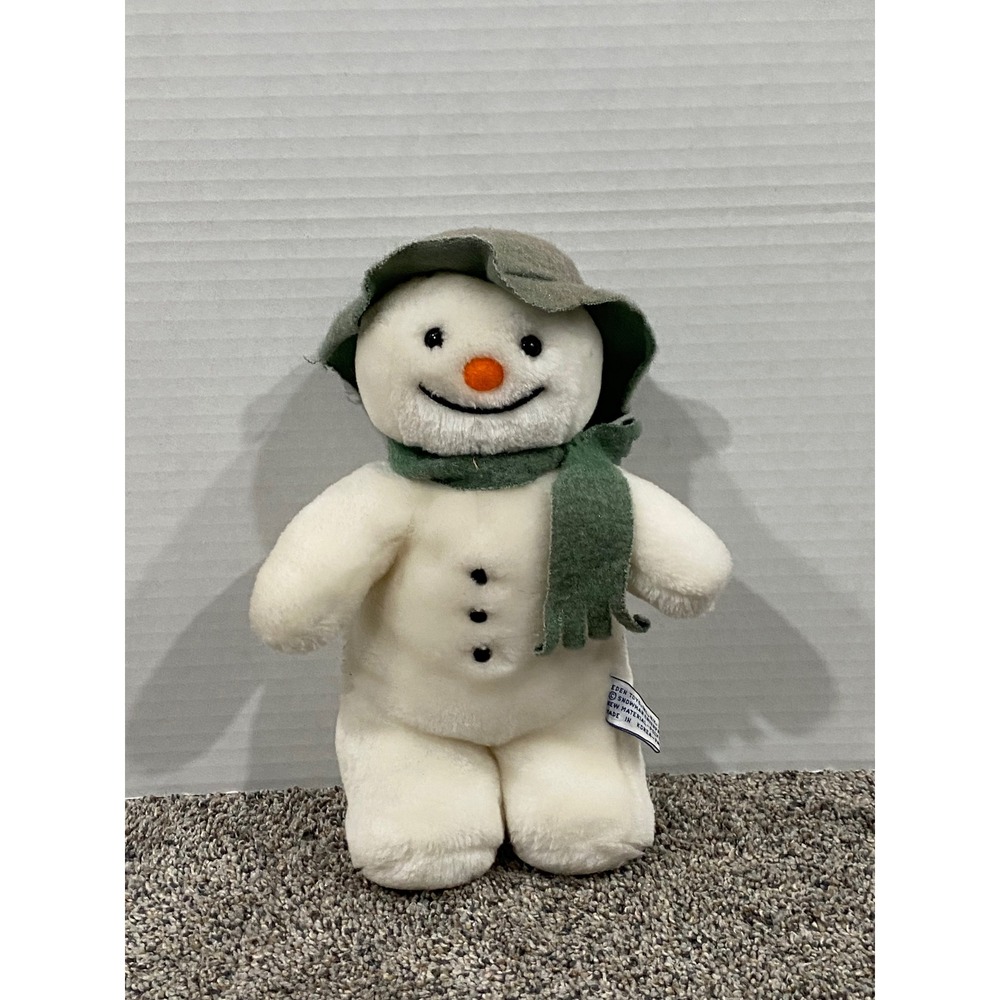 Plush Snowman Eden Toys Unisex White Good Vintage Green Hat Scarf